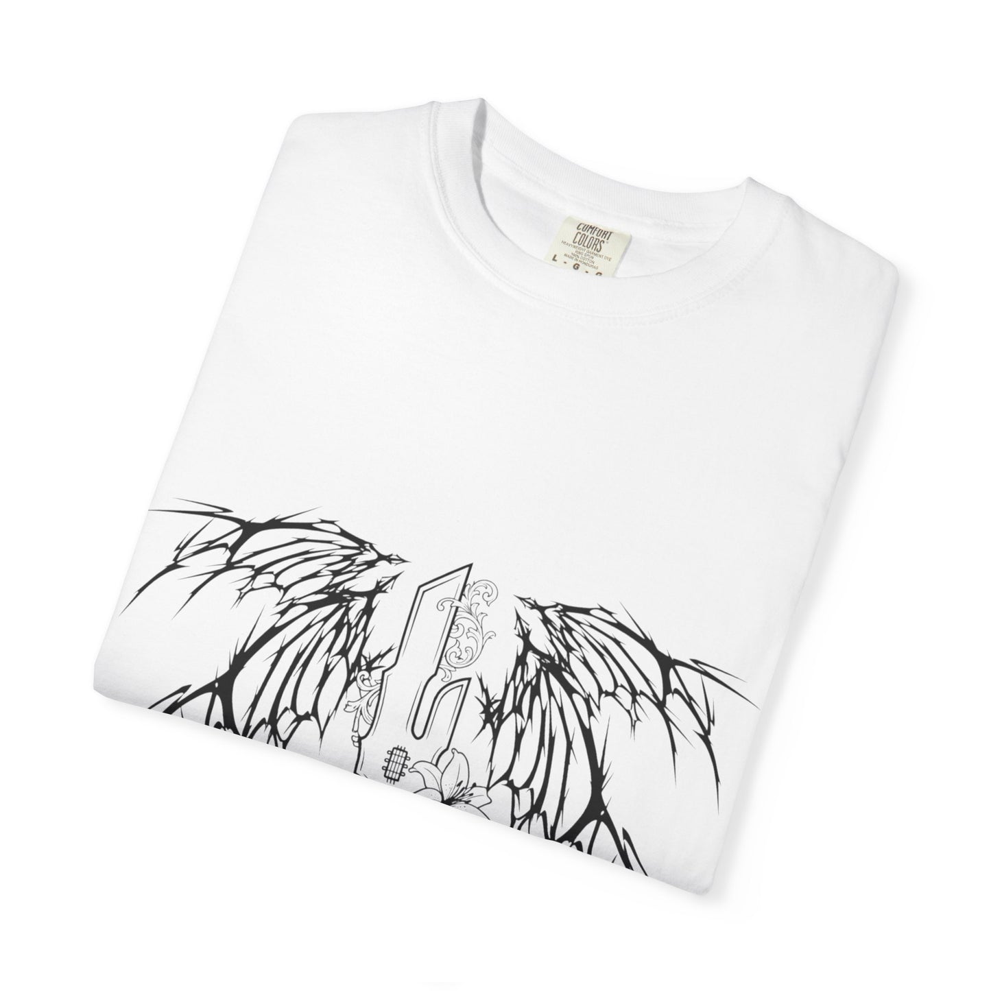 Angel Wings Dagger T-Shirt Gothic Anime Sword & Wing Graphic Tee