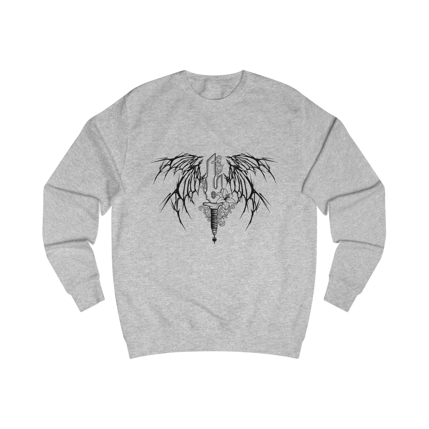 Skull Sword Wing Sweatshirt Gothic Skull & Blade Crewneck