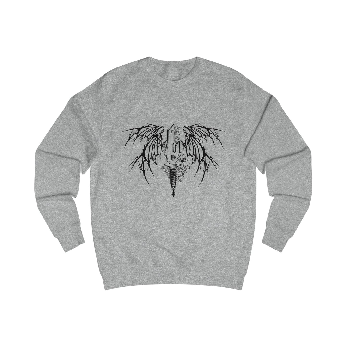 Skull Sword Wing Sweatshirt Gothic Skull & Blade Crewneck
