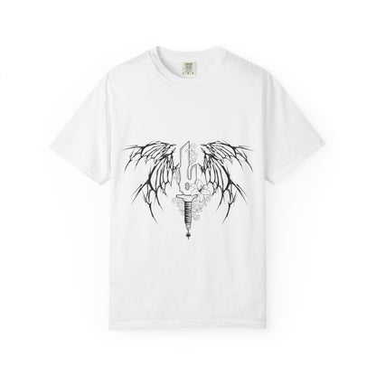 Angel Wings Dagger T-Shirt Gothic Anime Sword & Wing Graphic Tee