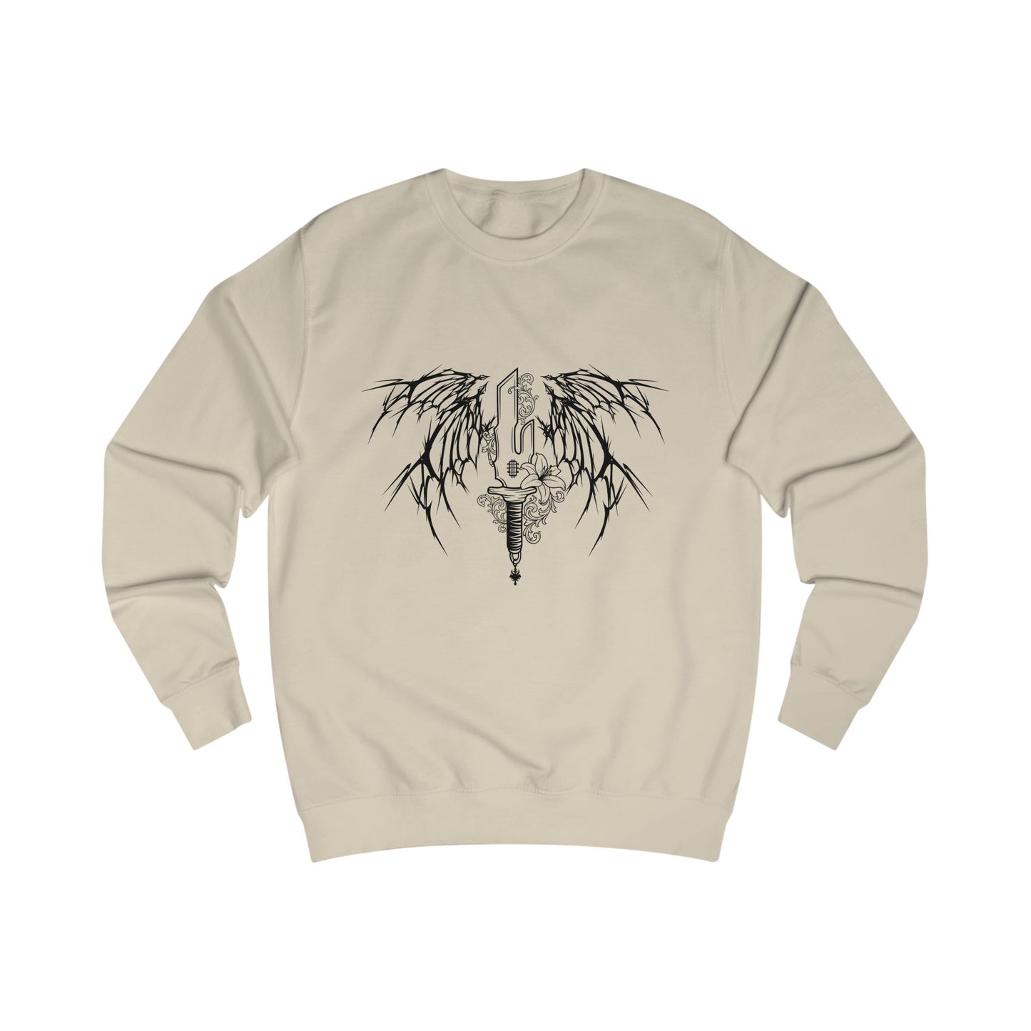 Skull Sword Wing Sweatshirt Gothic Skull & Blade Crewneck