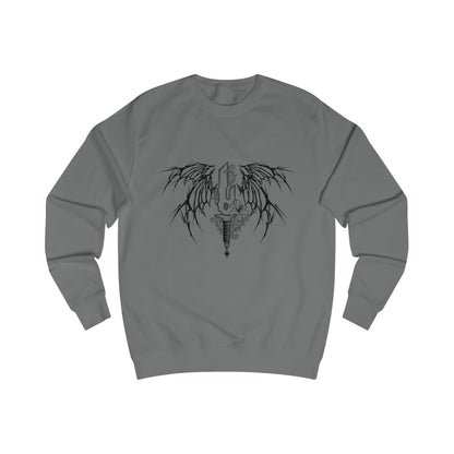 Skull Sword Wing Sweatshirt Gothic Skull & Blade Crewneck