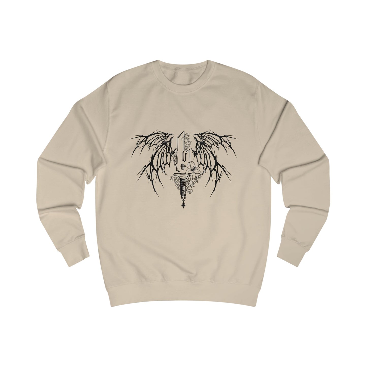 Skull Sword Wing Sweatshirt Gothic Skull & Blade Crewneck