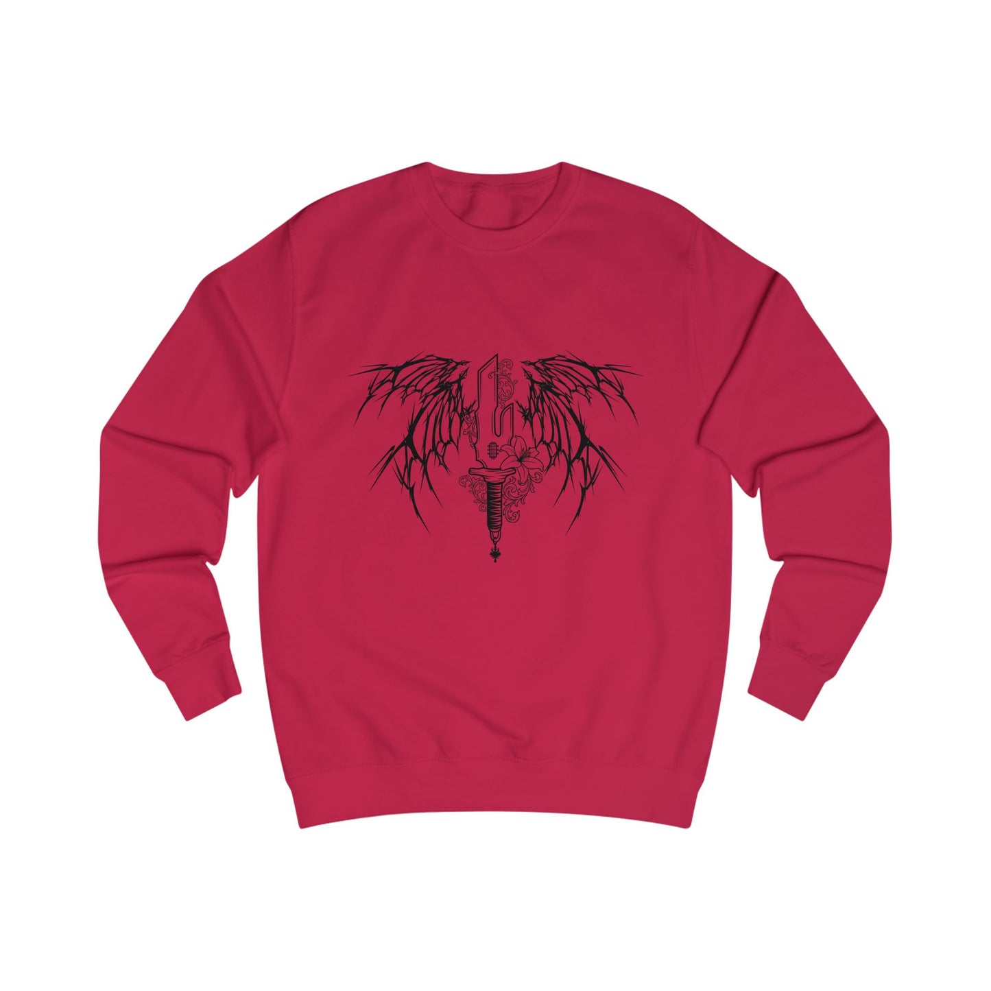 Skull Sword Wing Sweatshirt Gothic Skull & Blade Crewneck