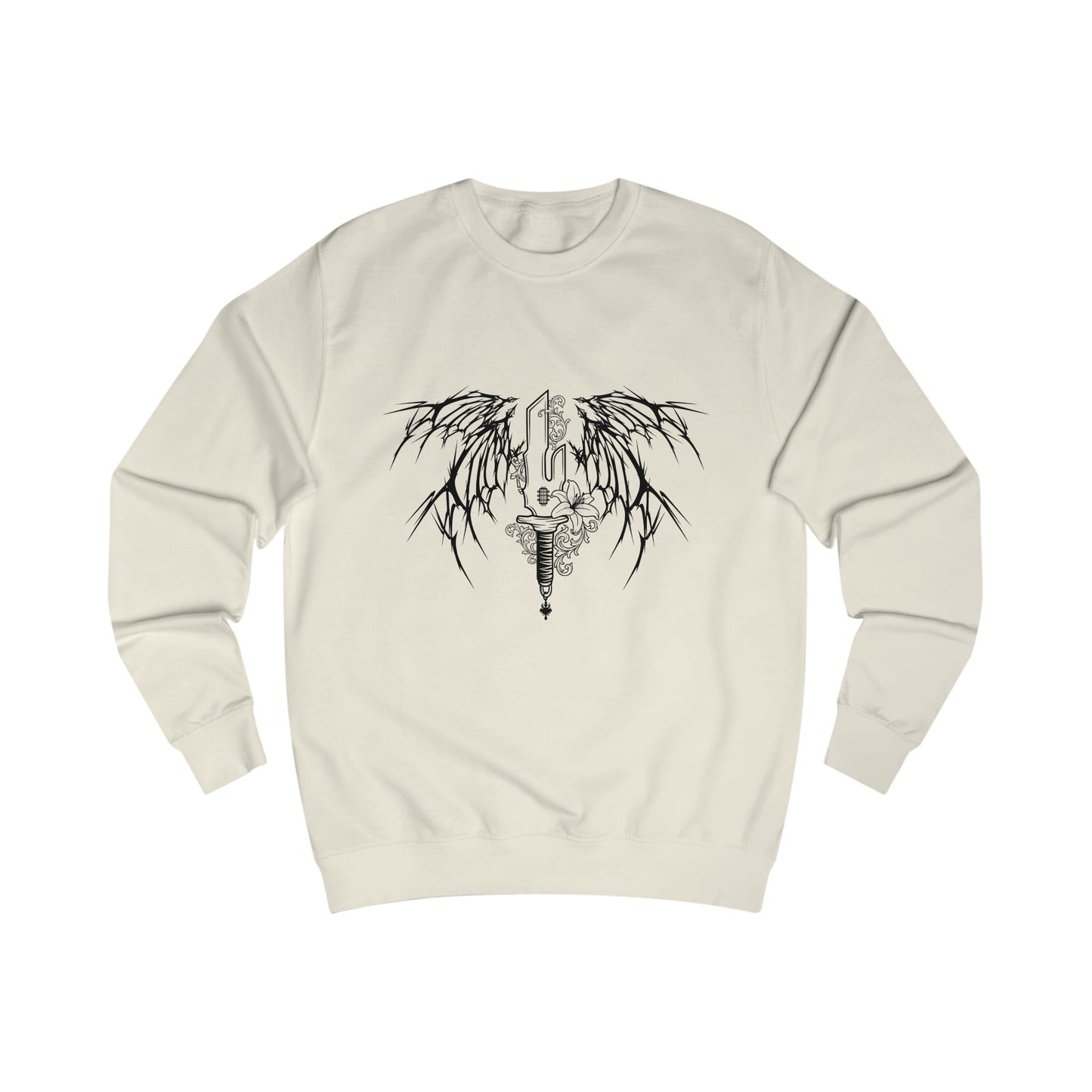 Skull Sword Wing Sweatshirt Gothic Skull & Blade Crewneck